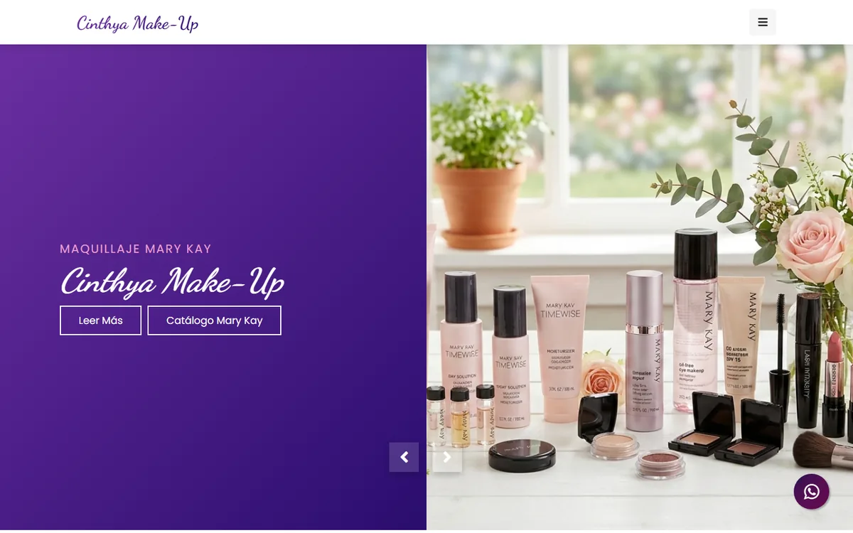 Landing de Cinthya Make-Up, maquilladora profesional