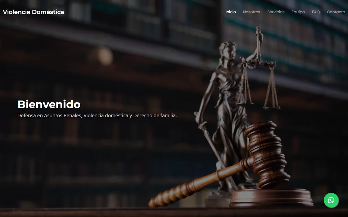 Sitio web de estudio de defensa penal especializado en violencia doméstica